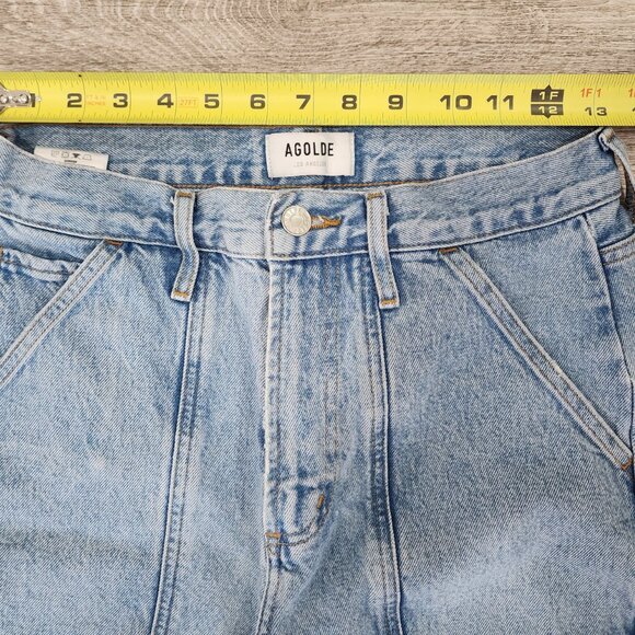 Agolde Cargo Jeans Cooper Light Wash Organic Denim Utility Carpenter Women's 26 - Picture 7 of 11